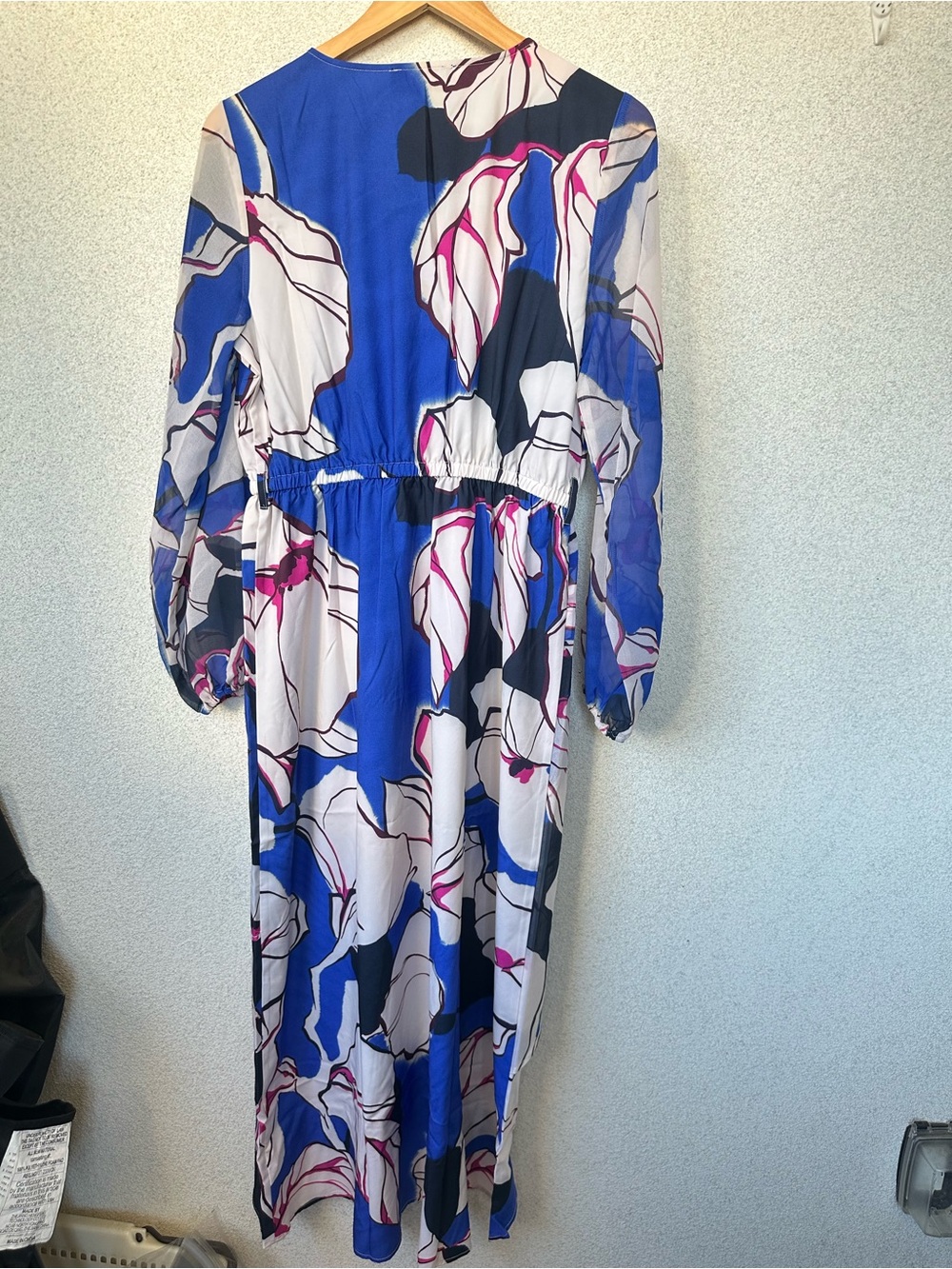 NWT Wonder by Christian Siriano Blue Floral Ruffle Midi Dress Size Medium - Picture 4 of 5